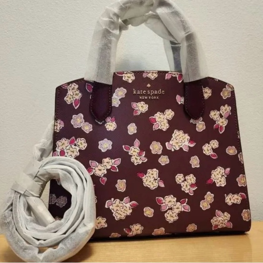 NWT KATE SPADE DEEP BERRY SATCHEL - Picture 2 of 8